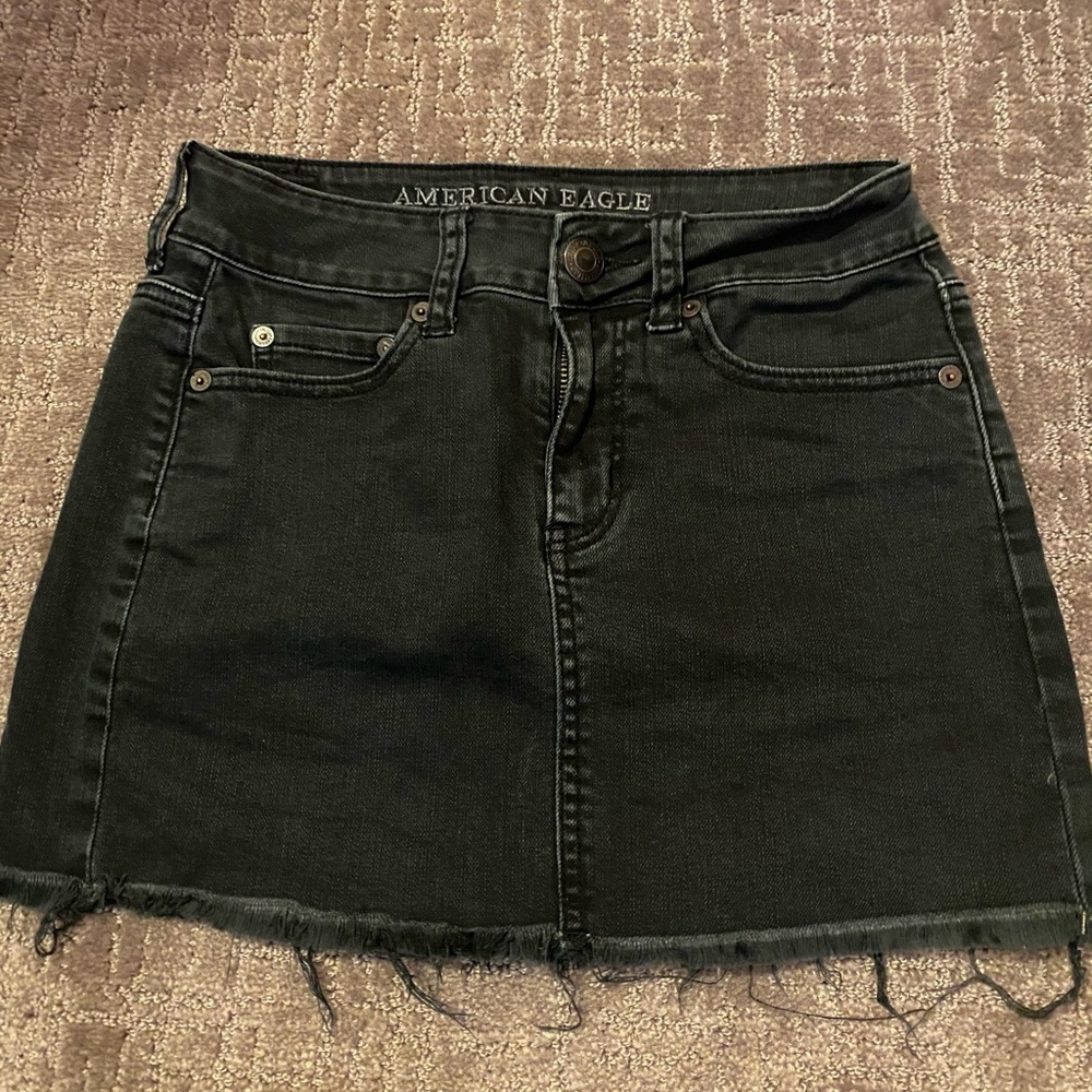 American Eagle black jean skirt